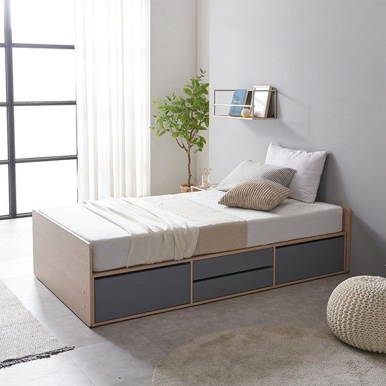 로쏘오이엠 랑고 무헤드 높은 4서랍 침대 프레임 S  착불