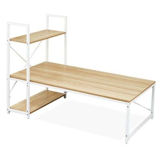 상품상세참조 더크린 좌식 H형 수납선반 테이블 1200x600 타원책상 반원책상 학생책상