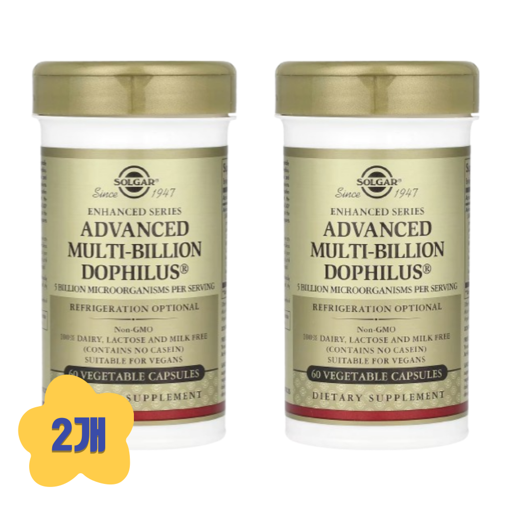 [해외] (2개) 솔가 어드밴스드 멀티 빌리언 도피러스 50억 유산균 60베지캡슐