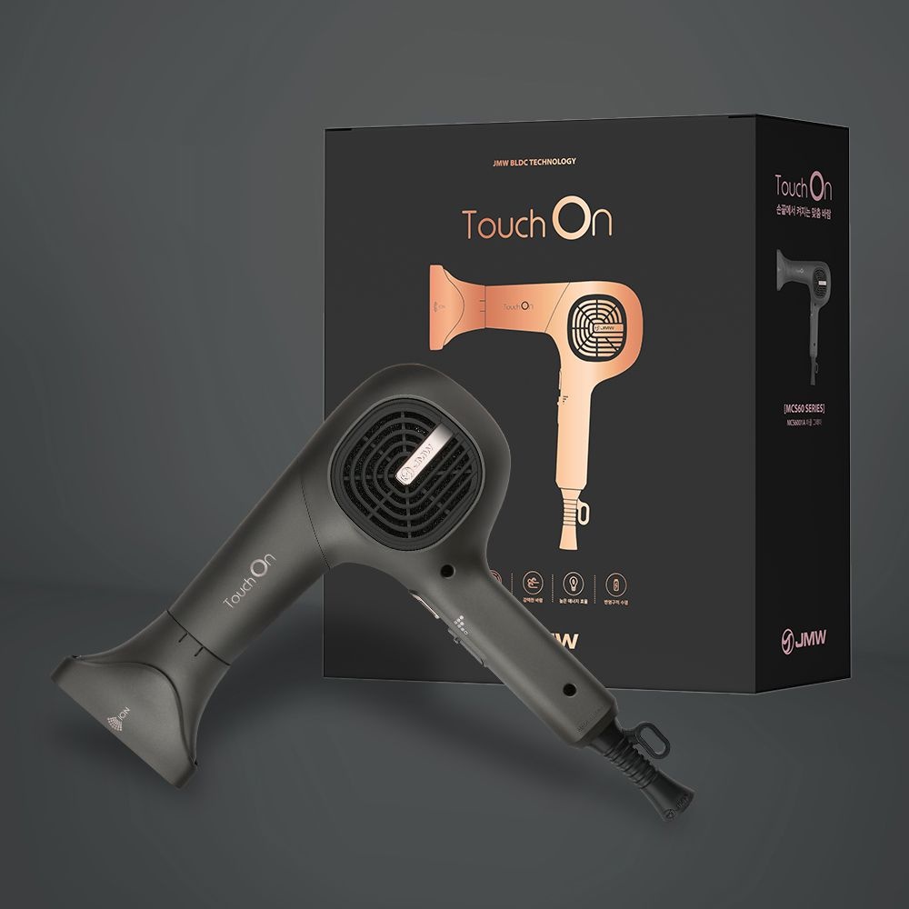 JMW 터치온 BLDC 항공모터 터치센서 헤어 드라이기 MCS6001A 차콜그레이