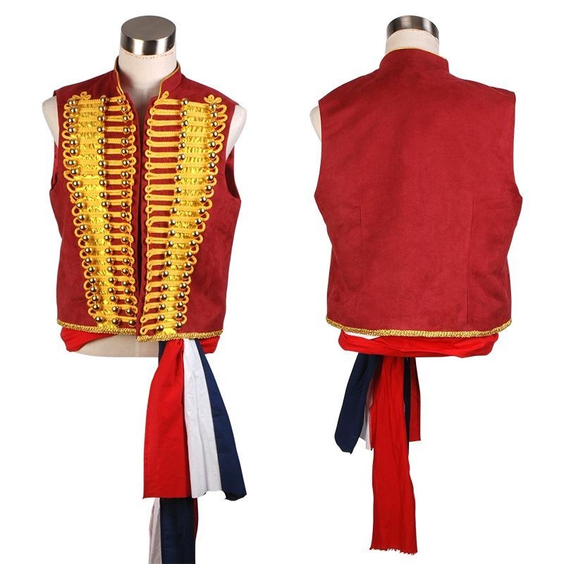 [해외] 뮤지컬 코스프레의상 레미제라블 연극 공연 조끼 무대 장발장 빅사이즈 빨간 남성 재킷