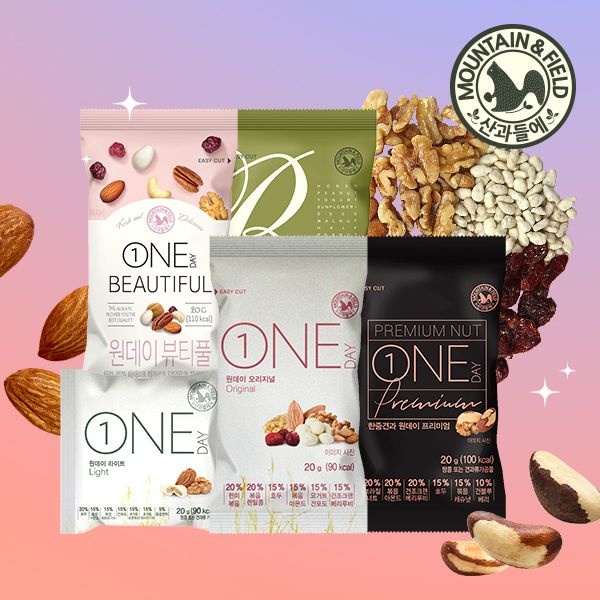 산과들에 [기획] 산과들에 BEST원데이하루견과 5종 100개입 (원데이오리지널/프리미엄/라이트/뷰티풀/그린)