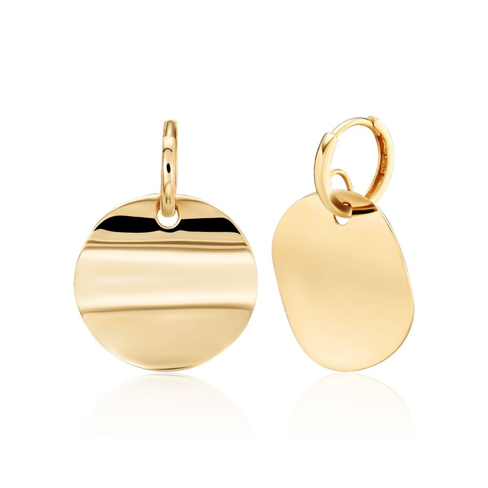 14K 웨이브 코인 L 원터치 귀걸이 한쌍 MOE40046