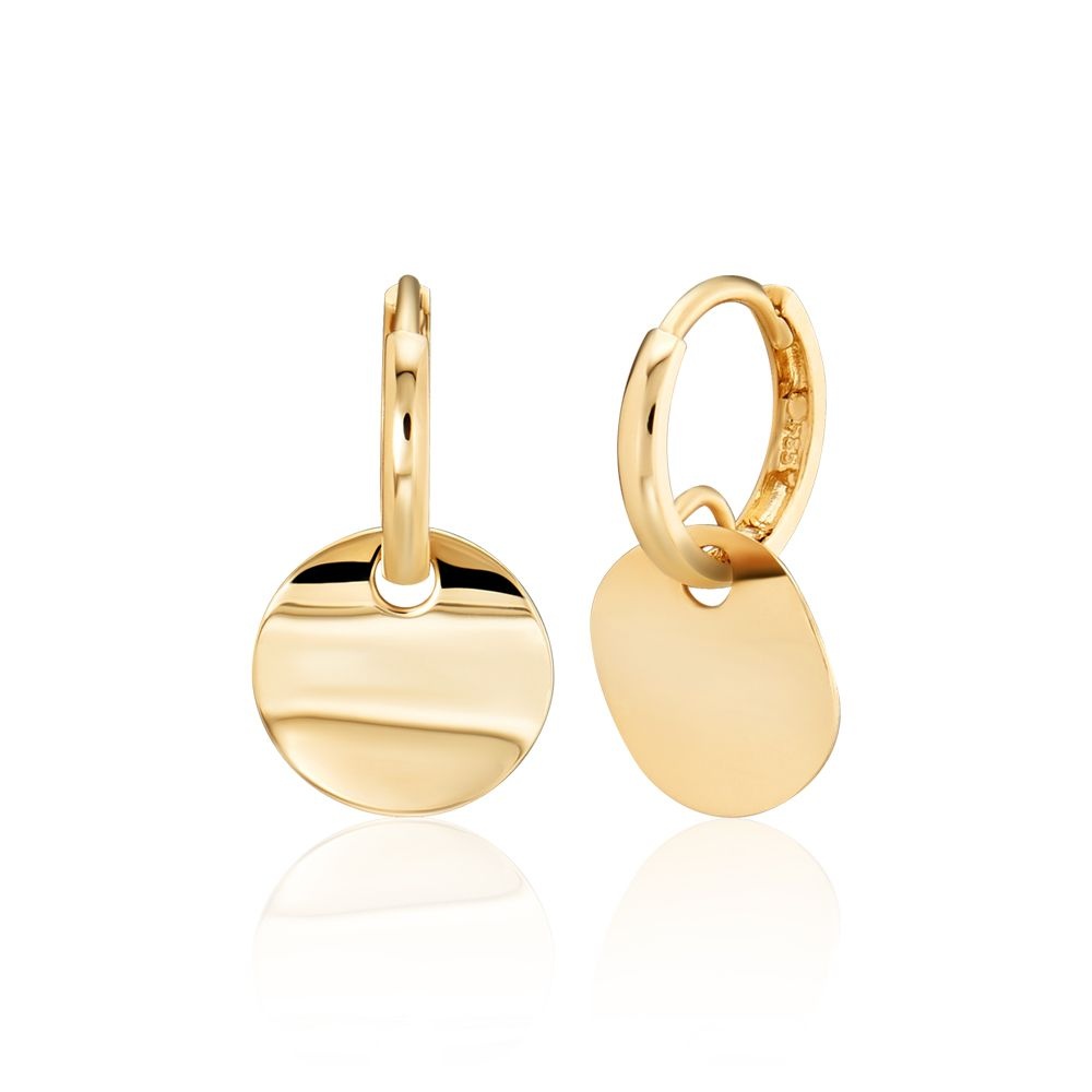 18K 웨이브 코인 S 원터치 귀걸이 한쌍 MOE40044