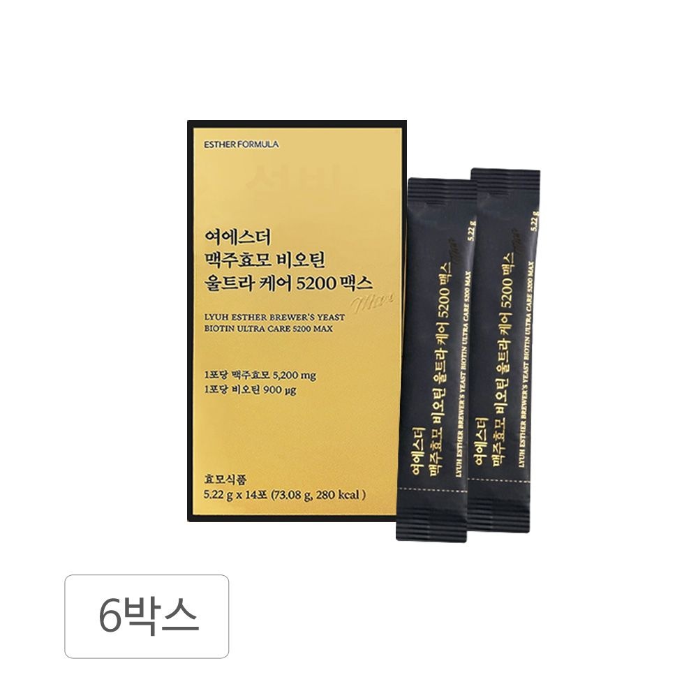 에스더포뮬러 여에스더 맥주효모 비오틴 울트라 케어 5200 맥스 5.22g 14포 6박스 TD
