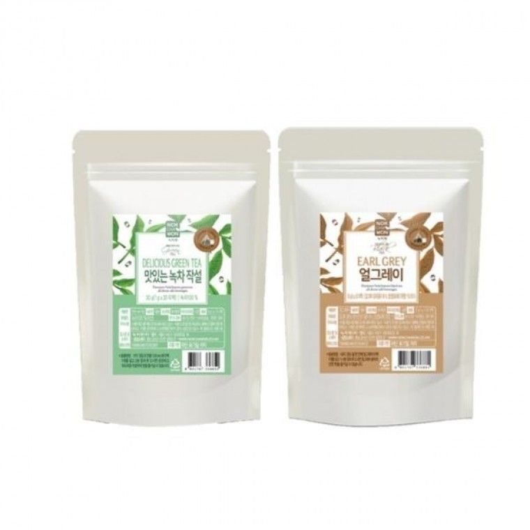 녹차원 맛있는녹차작설 30입+얼그레이 30입(삼각피라미드티백 알뜰팩)