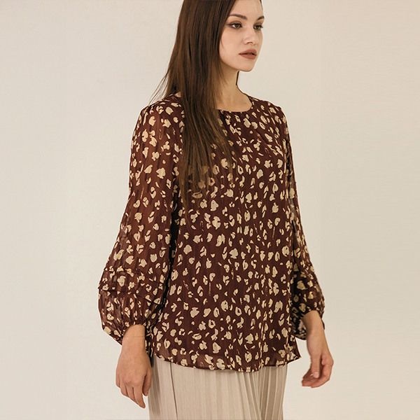 [막스까르띠지오]셔링넥 패턴 쉬폰 블라우스 476291