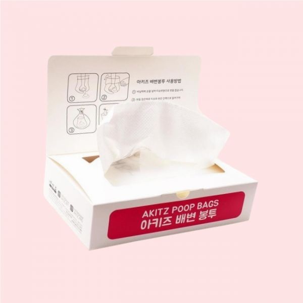아키즈 어린이 산책 배변봉투 티슈와 비닐이 한장으로 향긋한 플로랄향 강아지 똥봉투 1개월분 30매 1개 4083403