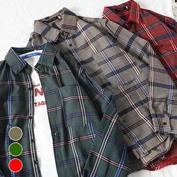 [하프클럽]모노무드 남성 기본체크 남친룩 교회오빠 캐주얼 체크 남방