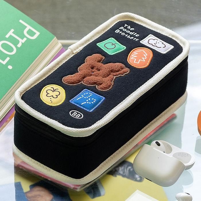 춘복상회협력업체 오픈 푸들 필통 대형 블랙 브런치브라더 필통 로마네필통 천필통 고등학생필통 강아지필통 대학생필통