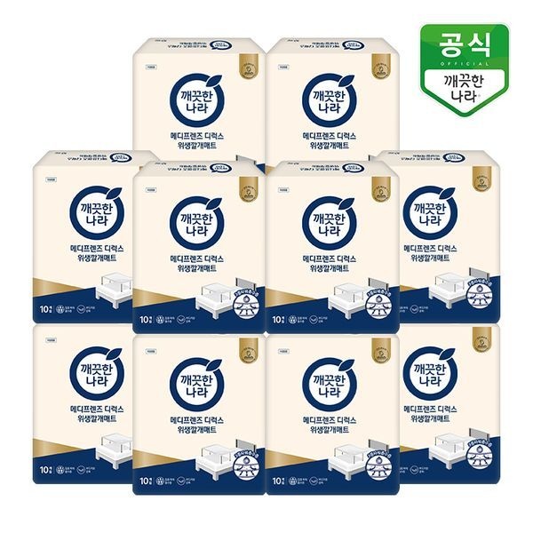 깨끗한나라 [보리보리]깨끗한나라 메디프렌즈 디럭스 위생깔개매트 10개입 x 10팩