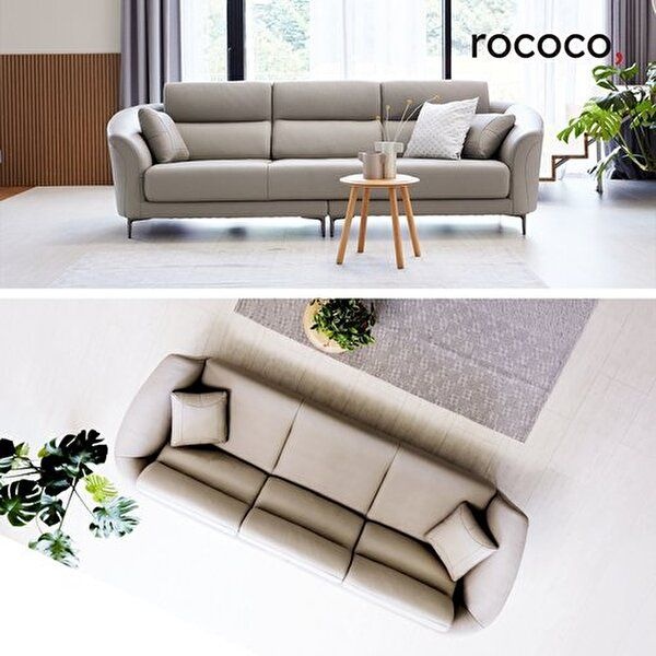 [로코코]로코코 디알로 카우 천연면피가죽 4인 소파