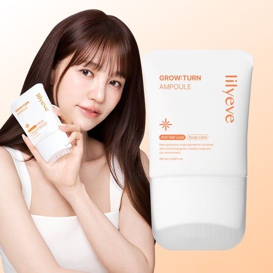 릴리이브 그로우턴 브러쉬 엑소좀 앰플 100ml 잔머리 탈모 쿨링 진정 두피영양제