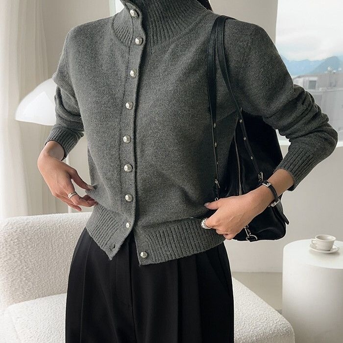 다바걸 /  D&B made   더 니트 홀덤실버울니트가디건