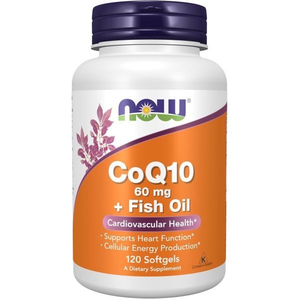 나우푸드 NOW Foods Supplements, CoQ10 60 mg with Omega 3 Fish Oil, Cardiovascular Health*, 120 Softgels