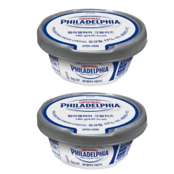 UnKnown 필라델피아 크림 치즈 190g 2개 오리지날자연치즈