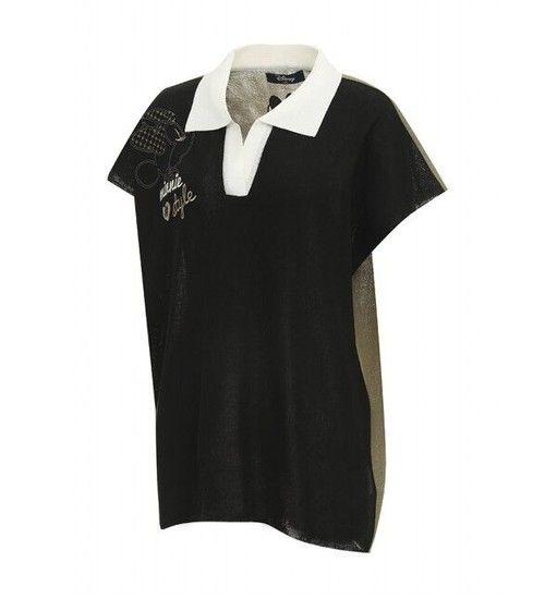 디즈니 골프 [본사]  여성 배색 나그랑 반팔 니트 DM1LKT009