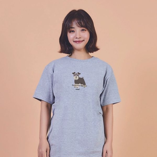 모노무드 [하프클럽]모노무드 키밍 케리블루테리어 그래픽 반팔티 오버핏