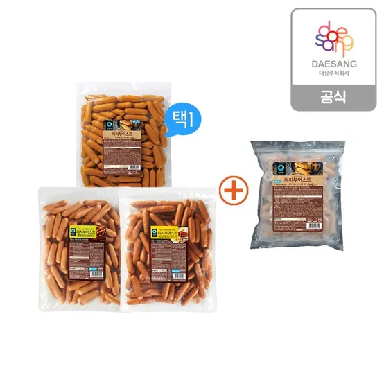 리치부어스트 (오리지널/치즈&오레가노/할라피뇨) 1.5kg 3종 1개 골라담기 + 리치부어스트1.2kg