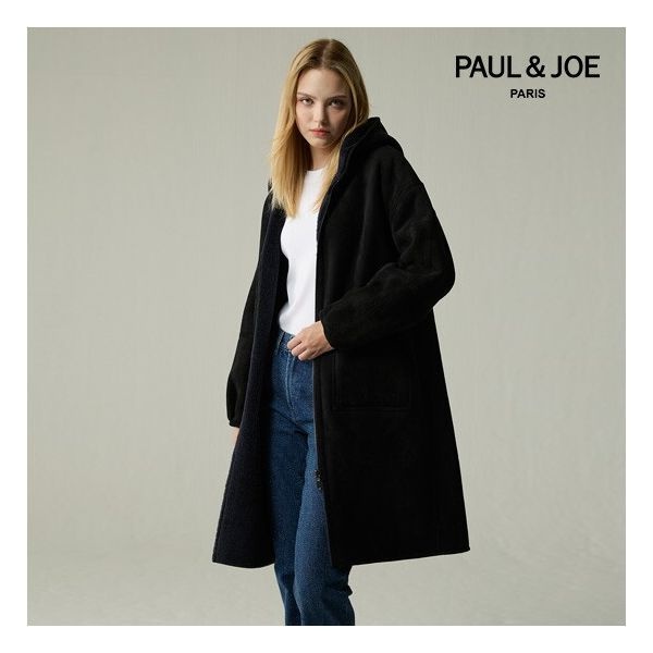 폴앤조 25Pre-Winter 양모100 Faux스웨이드 리버시블 롱코트