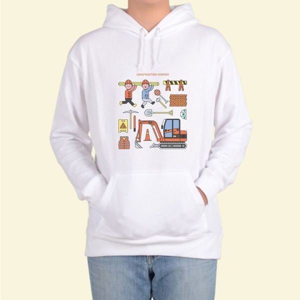 [하프클럽]모노무드 후드티 전색상 근로자 건설현장 안전모 디자인티셔츠