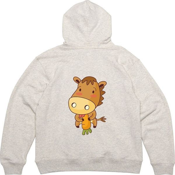 [하프클럽]모노무드 헤비후드티 뒷면 당근 말밥 말띠 호오스 그림 프린팅