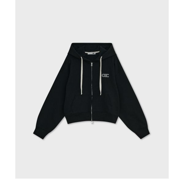 오아이오아이컬렉션크롭후드집업 여성 트레이닝 캐주얼 후디 블랙 자켓 간절기 아우터 RB675