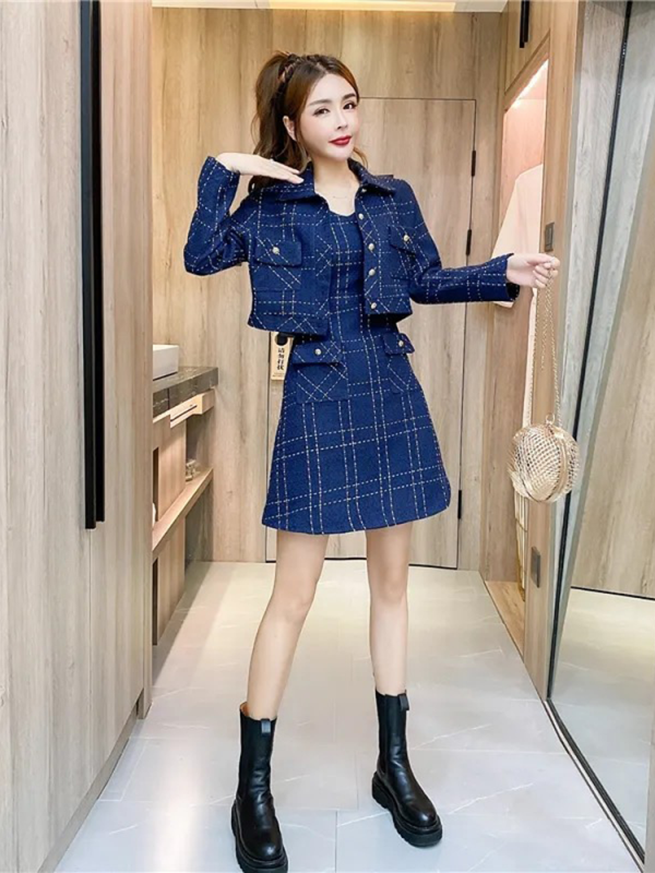 [해외] 지9차이나 뉴트로 오피스룩 슬림핏 투피스 세트