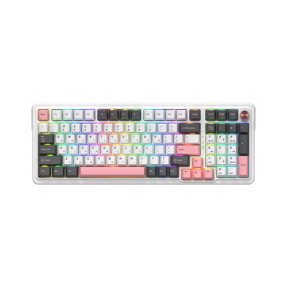 앱코 AK99 유무선 블루투스 3모드 기계식 키보드 핑크 멜론축