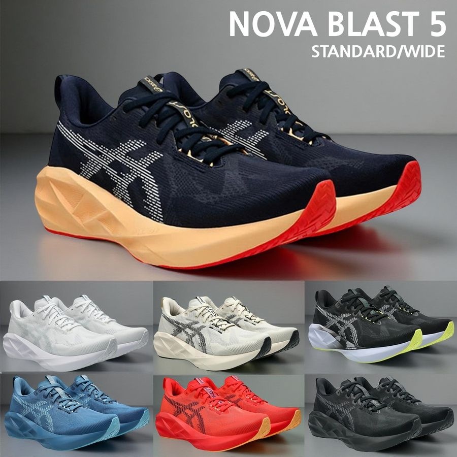 [해외] 아식스 노바블라스트5 스탠다드/와이드 남성 런닝화 1011B974