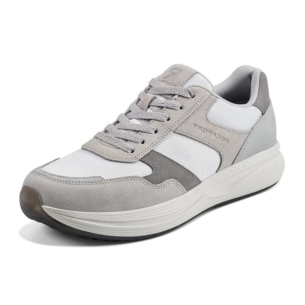 Rockport [해외] Rockport 락포트 남성용 DMX Corvin 스니커즈 라이트 그레이 멀티 편안한 발볼넓은 로퍼 슬립온 쿠셔닝 워킹화