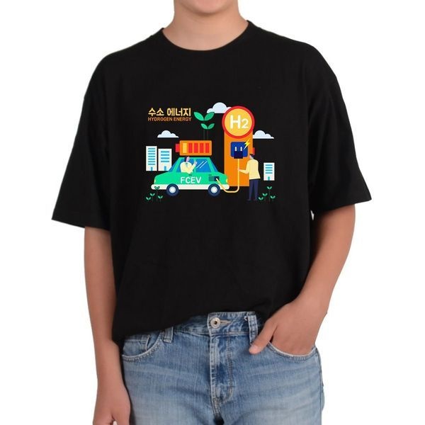 [하프클럽]모노무드 그래픽 티셔츠 수소에너지 친환경에너지 수소차