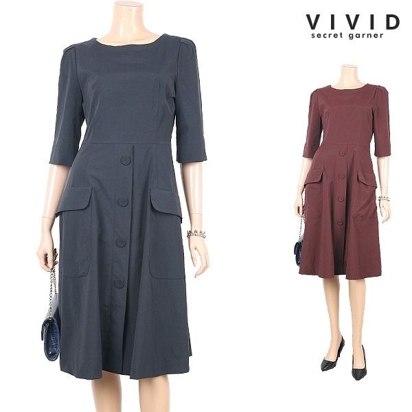 [패션플러스][비비드 시크릿가너][VIVID SG] 모던 단추장식 원피스C VS936006 r