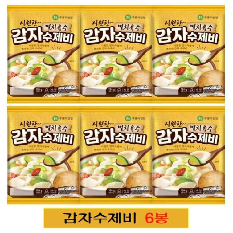 이가자연면 멸치육수 감자수제비 184g 6봉