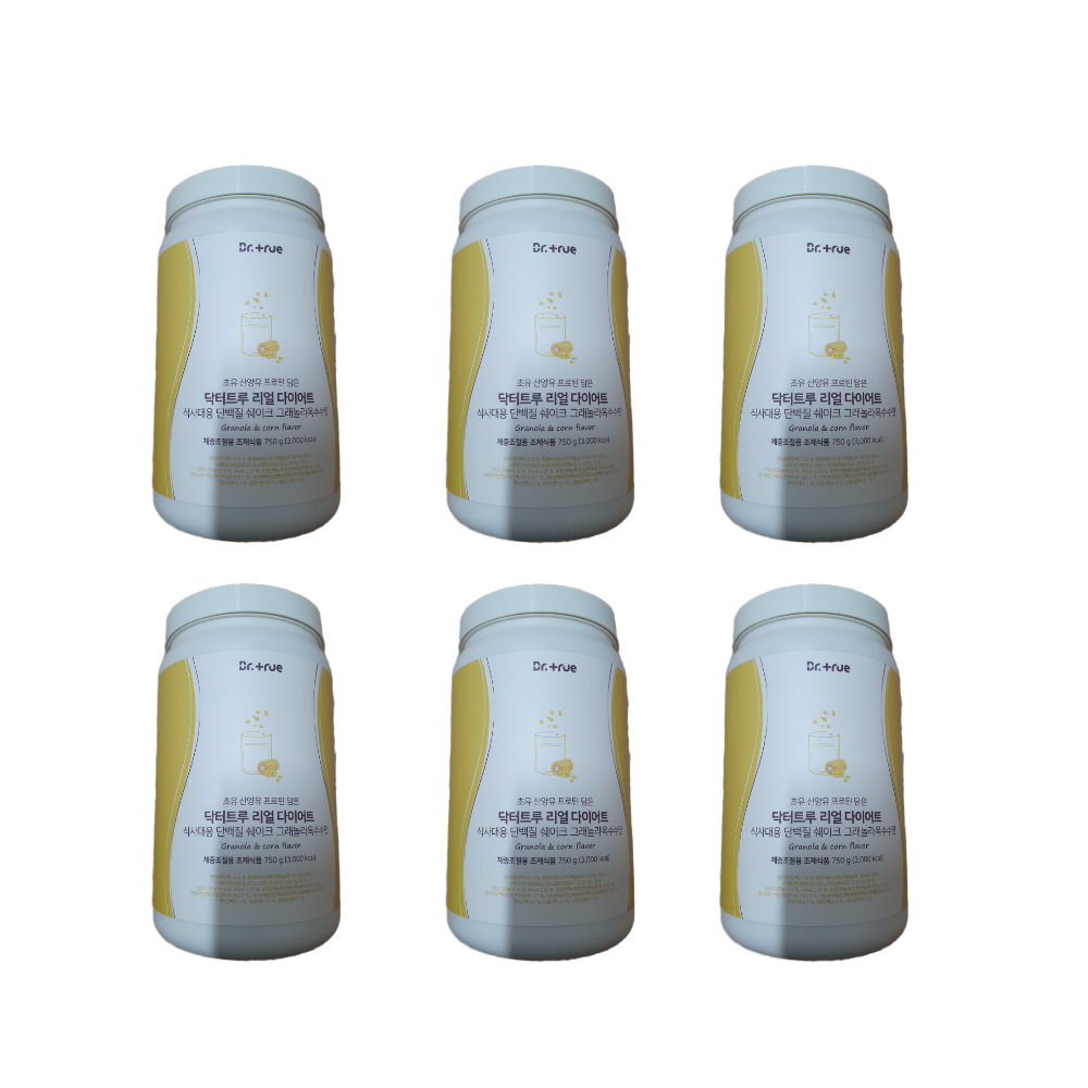 닥터트루 산양유 초유 단백질 쉐이크 보충제 그래놀라옥수수맛 750g 6통