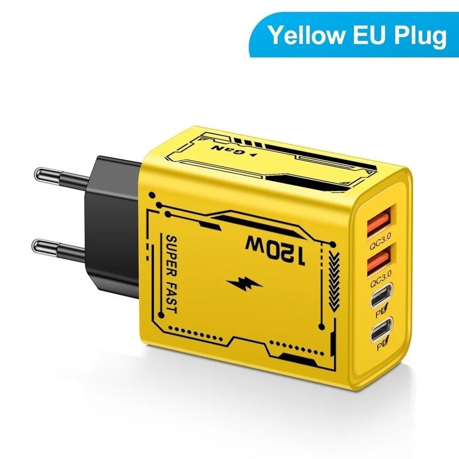 [해외] 접지멀티충전기 USB C타입 고속 충전기 120W