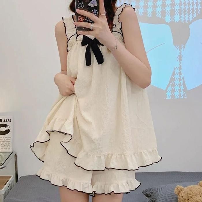 [아우트]여름 잠옷 홈웨어 수련회 세트