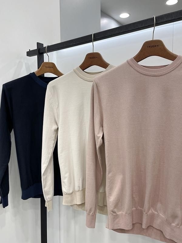 [트루젠]균일가 4만원대 - 면 혼방 라운드넥 U넥 긴팔 니트 티셔츠 3컬러_JK