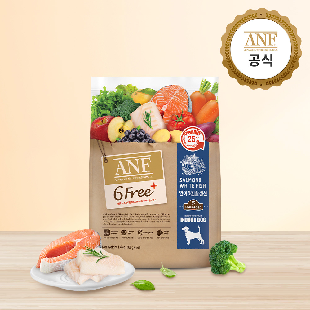 [오늘출발] ANF [N] ANF 식스프리플러스 인도어 독 연어&흰살생선 1.6kg