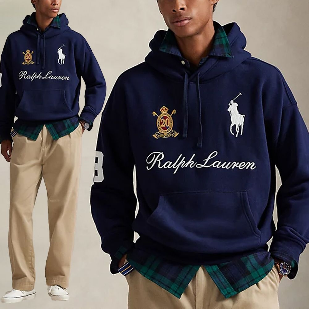 폴로랄프로렌 [해외] 폴로 랄프로렌 [백화점] 폴로 랄프로렌 후드티 남성 빅 포니 20주년 티셔츠 네이비 가을 겨울 이너 긴팔티