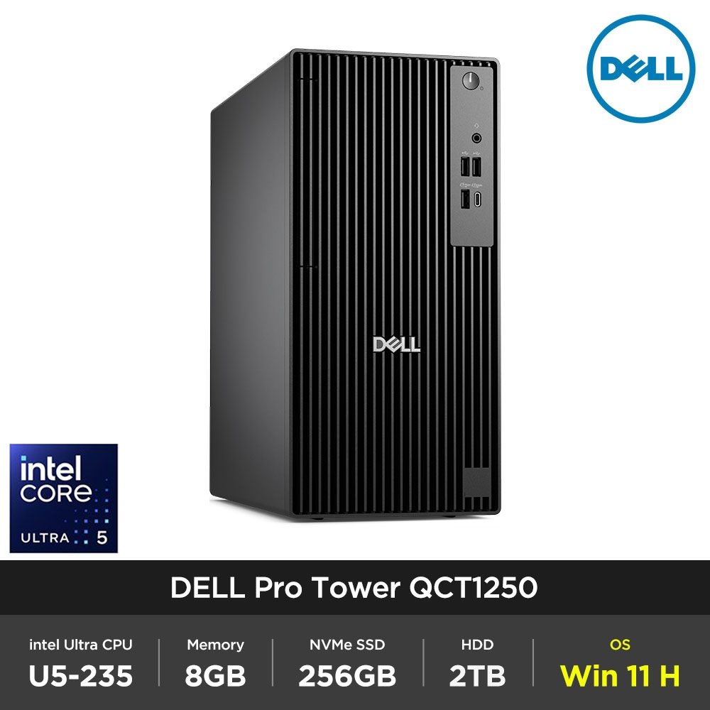 [오늘출발] 델 Dell Pro Tower QCT1250 인텔 코어 Ultra5 235 8GB 256GB 2TB Win11H 사무용 주식 업무용 컴퓨터