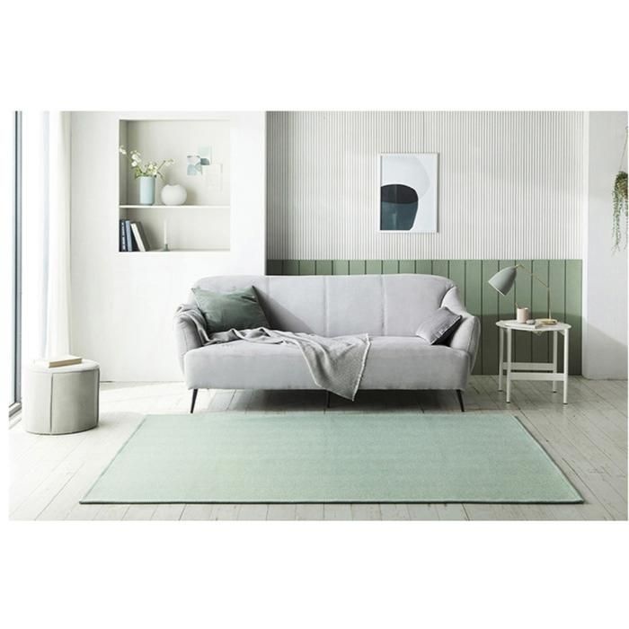 한빛카페트 먼지없는 헤링본 러그 파스텔그린 100x150