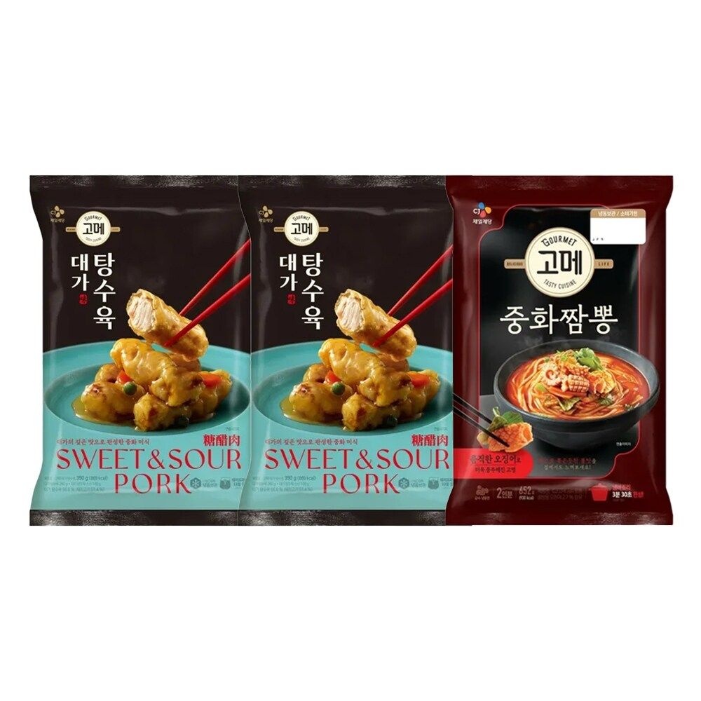 CJ제일제당 고메 대가 탕수육 390g x2개+짬뽕 652g