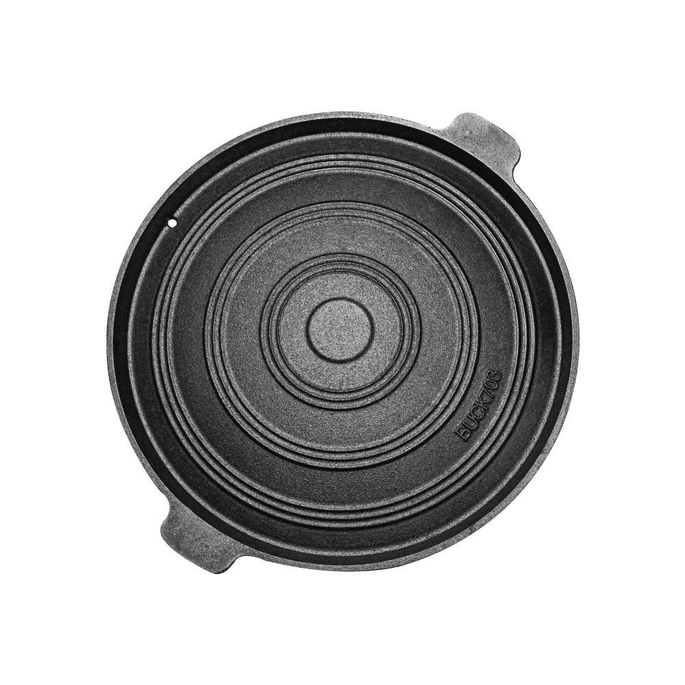 [㈜미디어캠핑]벅703 땡처리 리퍼상품 초특가 무쇠솥뚜껑그리들 35cm 불판 솥뚜껑 무쇠팬 캠핑용품 후라이팬