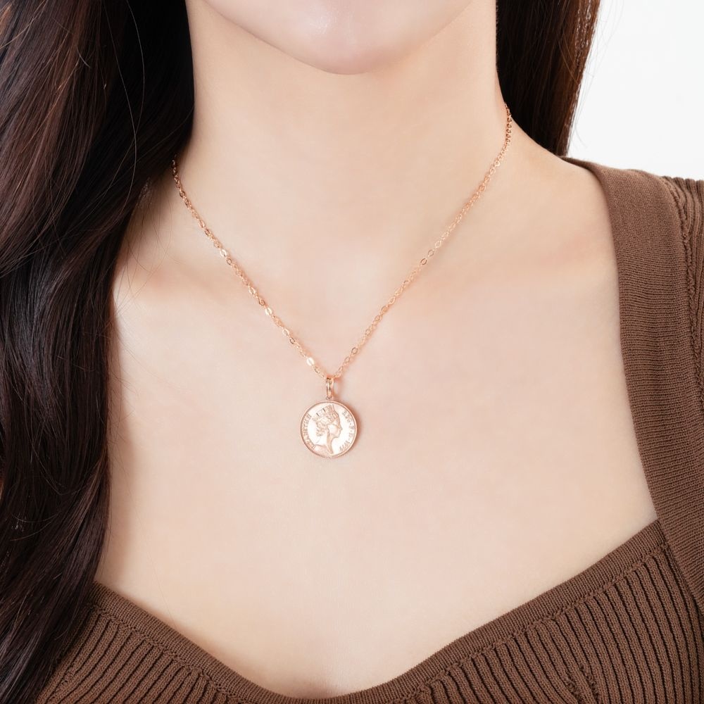 18K 엘리자베스 코인 펜던트 12mm