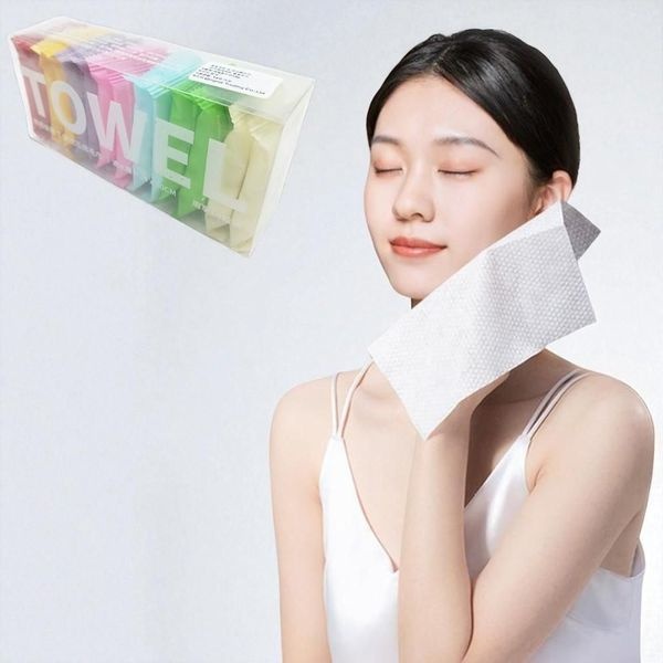 [하프클럽]휴대용 압축 수건 캠핑 여행 다용도 코인 소형 타올 14장