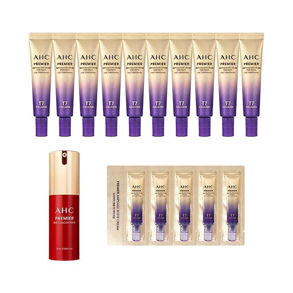 AHC 아이크림 시즌13 12ml x10 + 레드 컨센트레이트 광채세럼 25ml + 아이샘플 5매