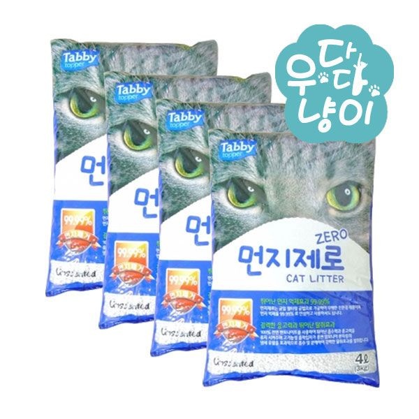 [오늘출발] 테비토퍼 먼지제로 4L 4개 1박스 벤토나이트모래