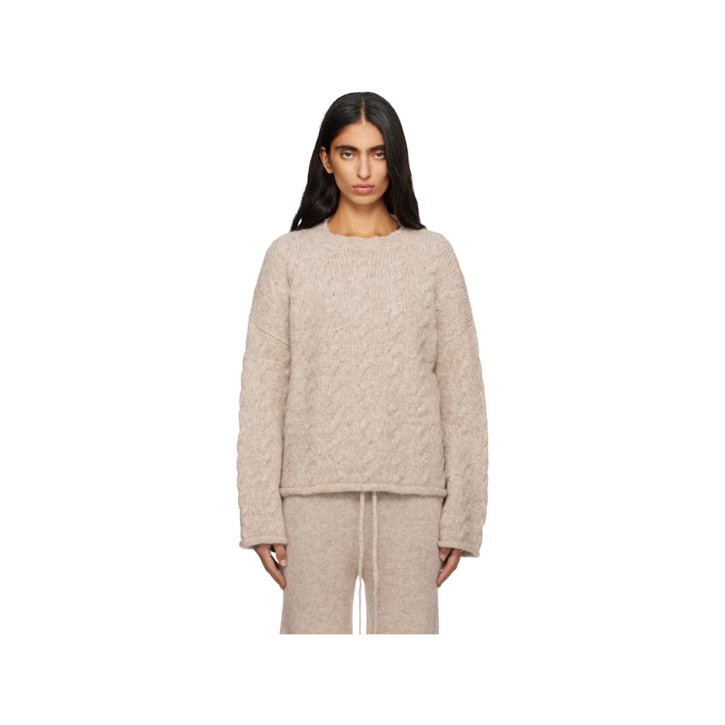 로렌 마누지안 베이지 케이블 크루넥 스웨터 AW25T2580Y307 TP866637561