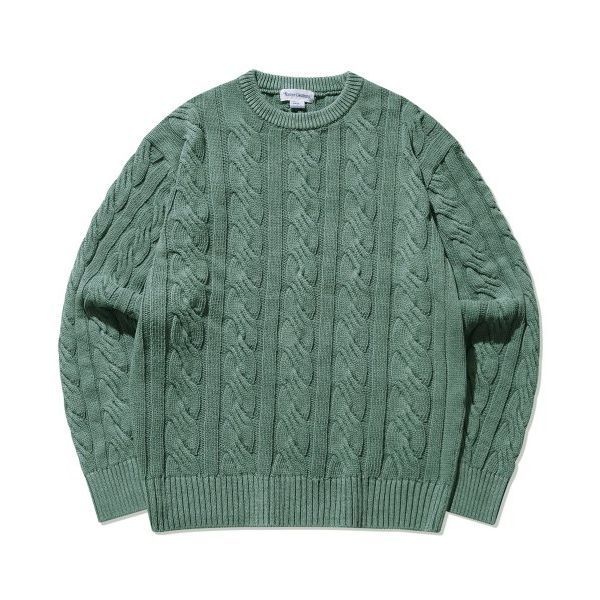 네이머클로딩 NAMERCLOTHING PIGMENT ARAN CABLE SWEATER VINTAGE GREEN NC2303KT01VG 164842